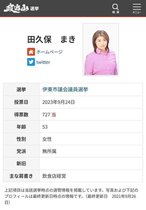 伊東市・田久保眞紀市長