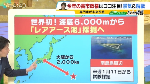日本、一気にレアアース大国へ！！